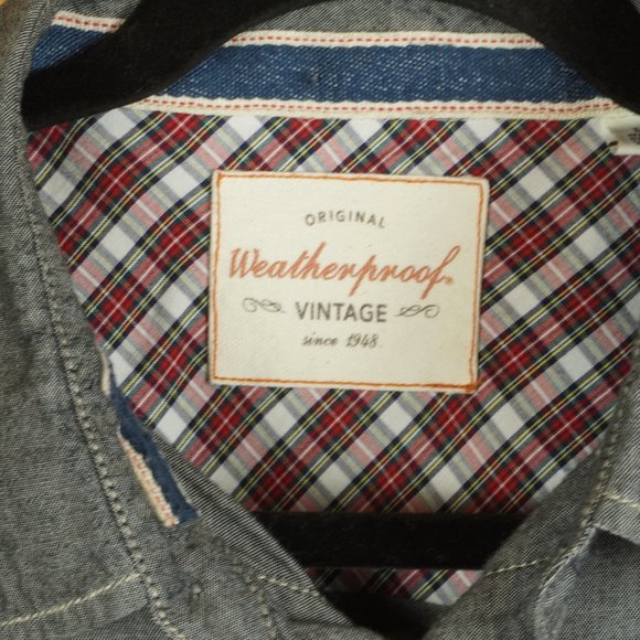 Original Waterproof Vintage Gray Button Up Shirt Size Large - Picture 3 of 6